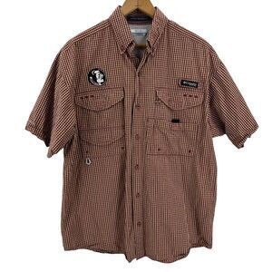 Columbia FSU Florida State Seminoles Super Bonehead Fishing Shirt Men's Sz SMALL